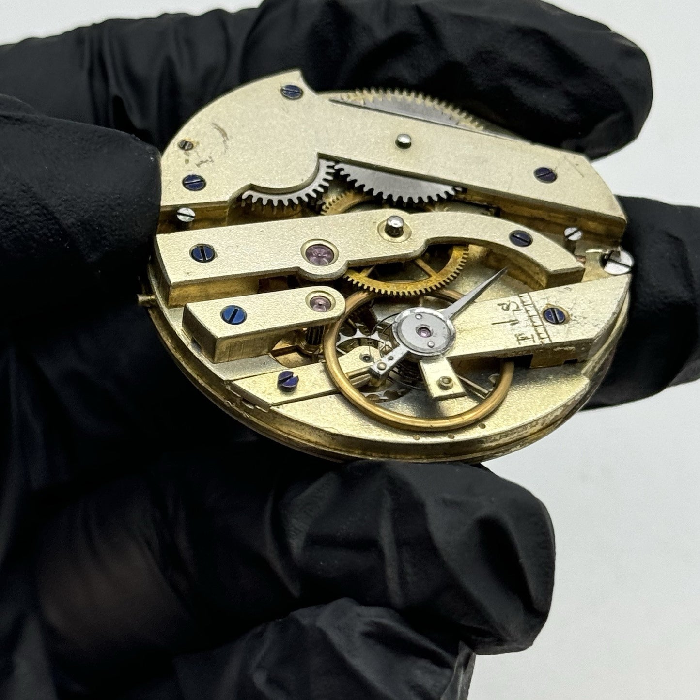 43.1mm Interesting Antique Pocket Watch Movement - Balance Intact PARTS REPAIR
