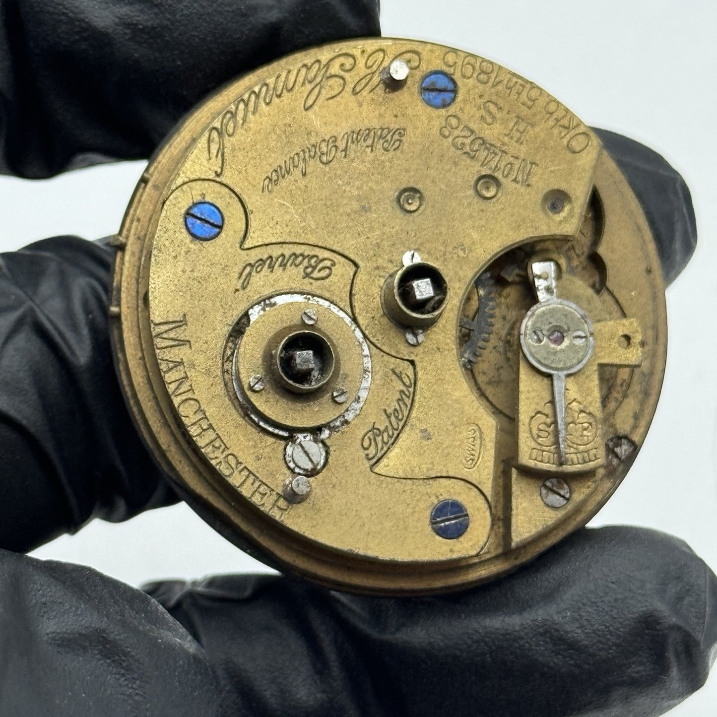 43.5mm Antique H Samuel Acme Lever Key Wound Pocket Watch Movement - PARTS