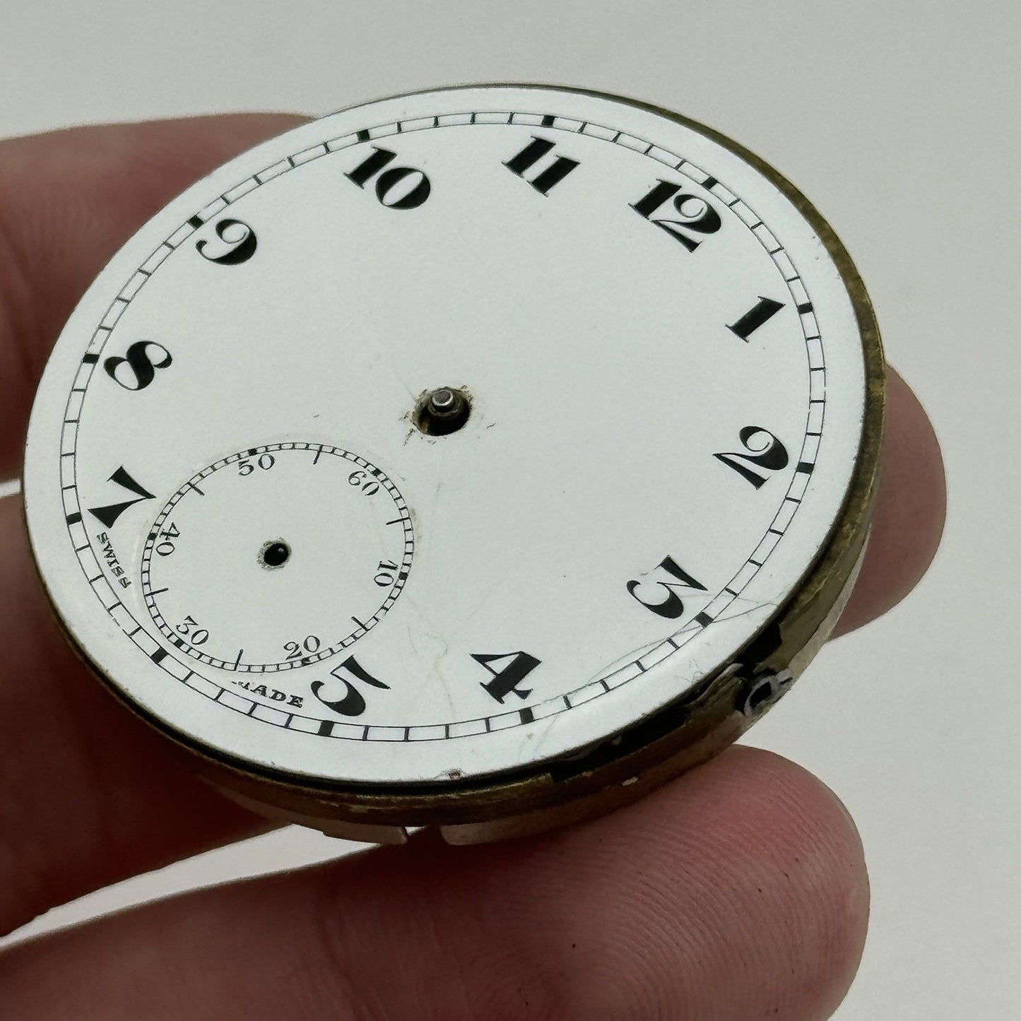 43.1mm Vintage Tegra 15 Jewels Good Balance Hunter Pocket Watch Movement PARTS
