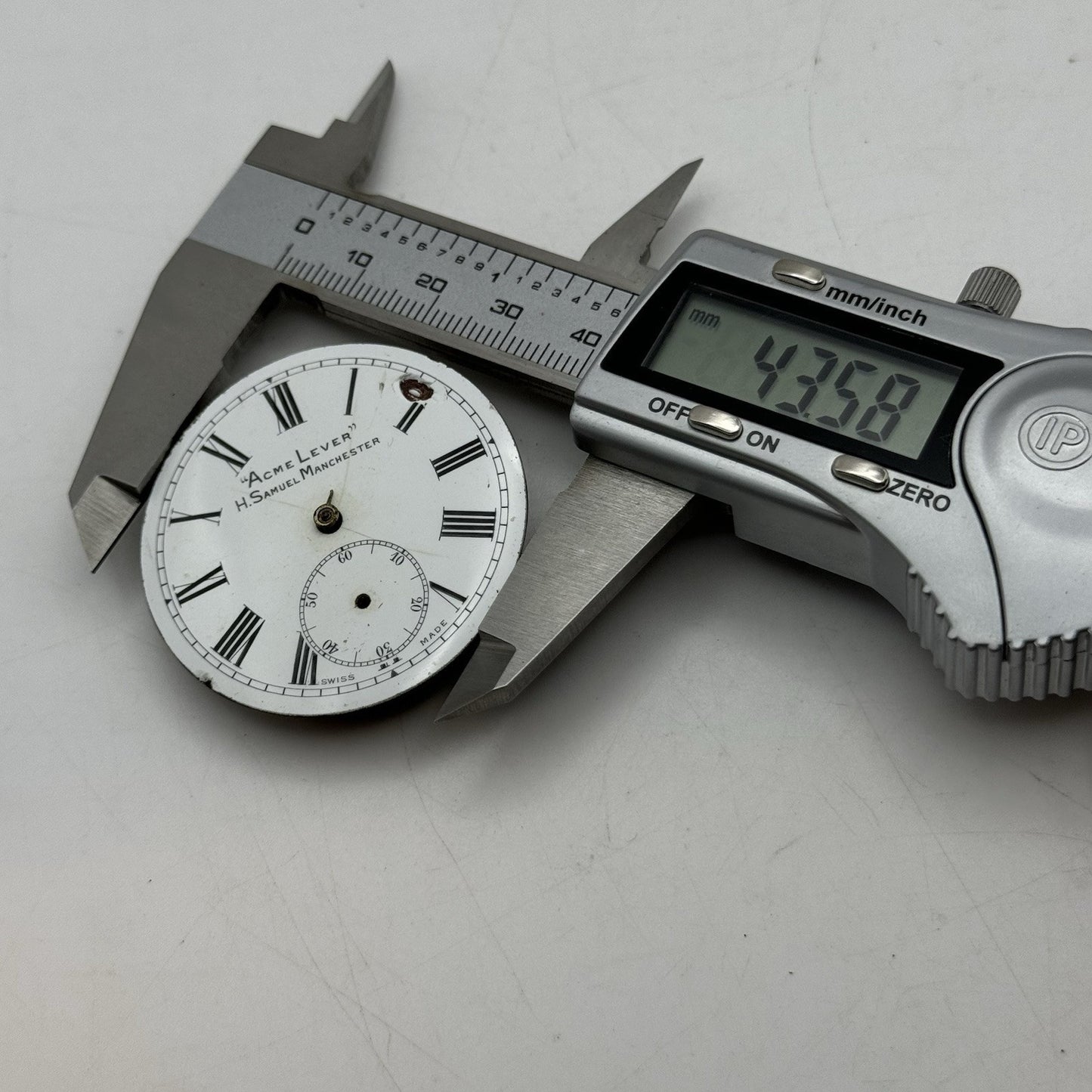 43.5mm Antique H Samuel Acme Lever Key Wound Pocket Watch Movement - PARTS