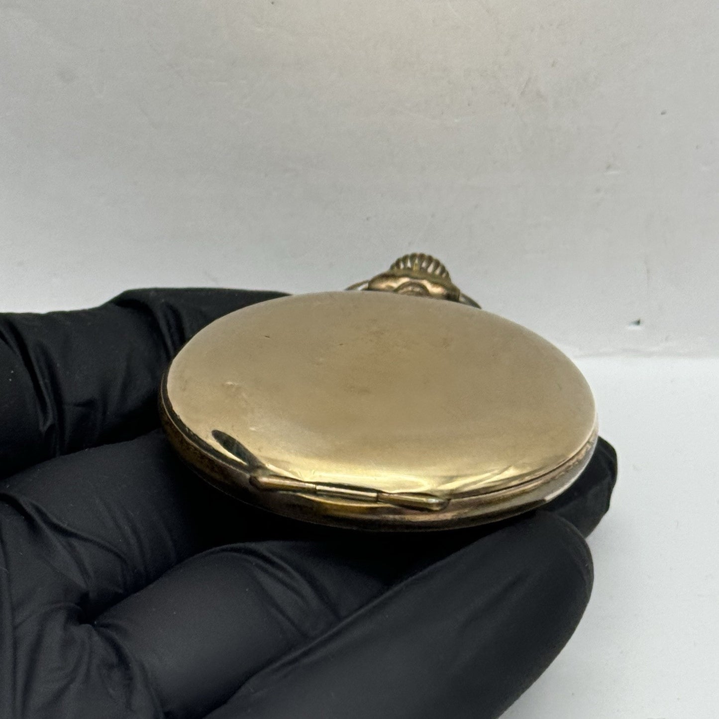 49mm WORKING Vintage Gold Filled Sub Seconds Open Face Pocket Watch & Box