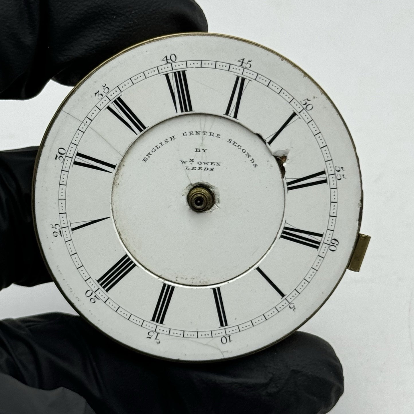 49mm William Owen Leeds Centre Seconds Chronograph Pocket Watch Movement - PARTS