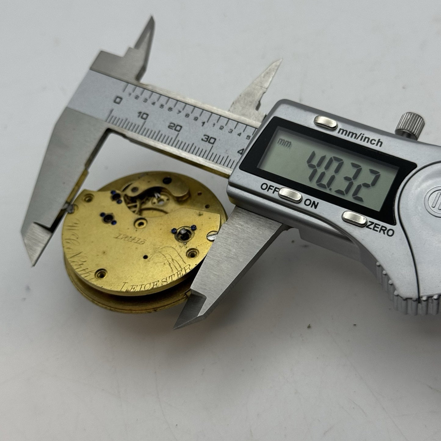 43mm Antique Leicester Maker English Pocket Watch Movement - PARTS REPAIR SPARES