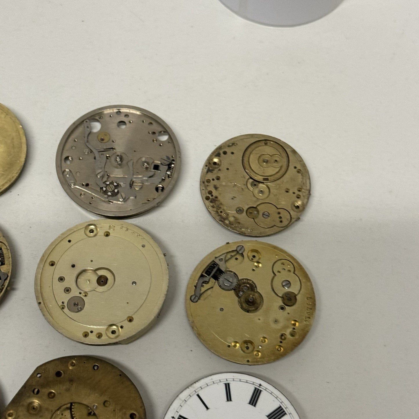 9 x Antique Mixed Pocket Watch Movements Bundle Job Lot Spares Repairs Parts