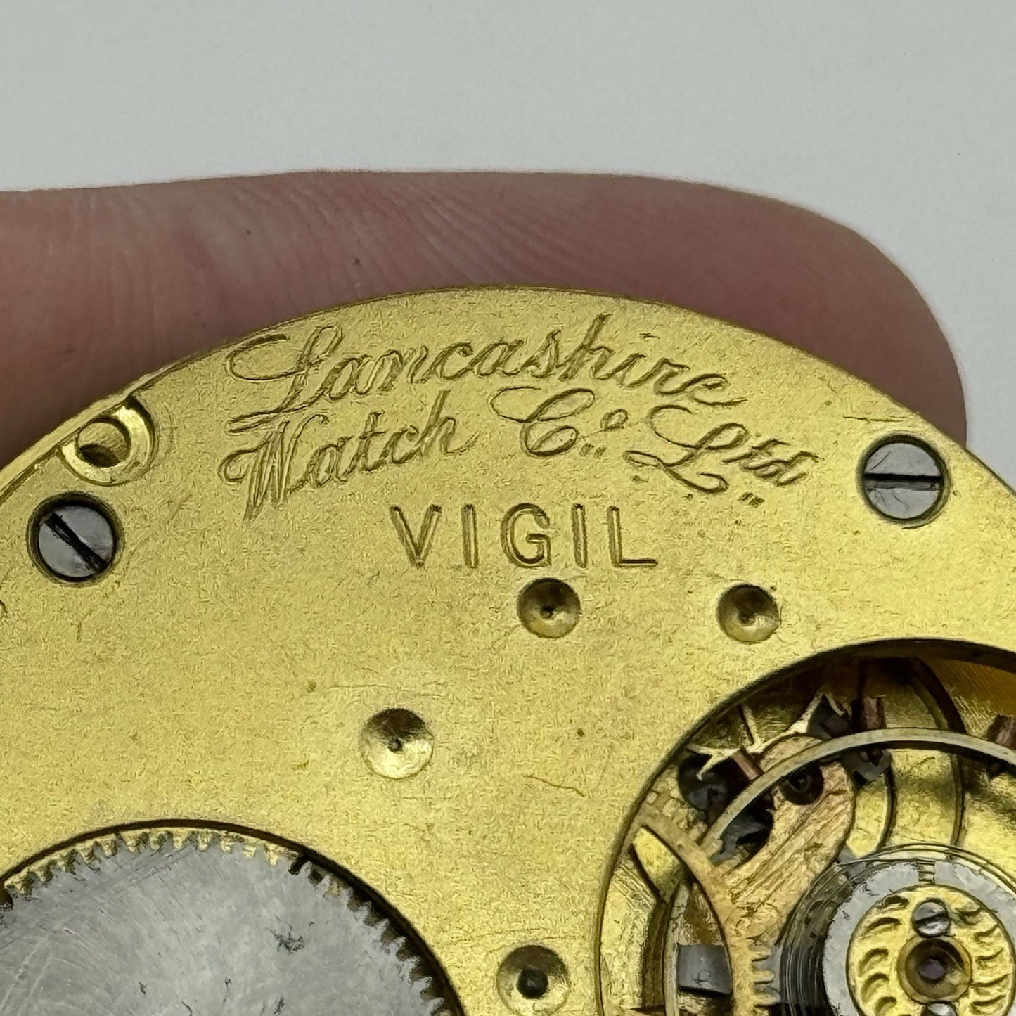 43.2mm Lancashire Watch Co Vigil Prescot Open Face Pocket Watch Movement - PARTS