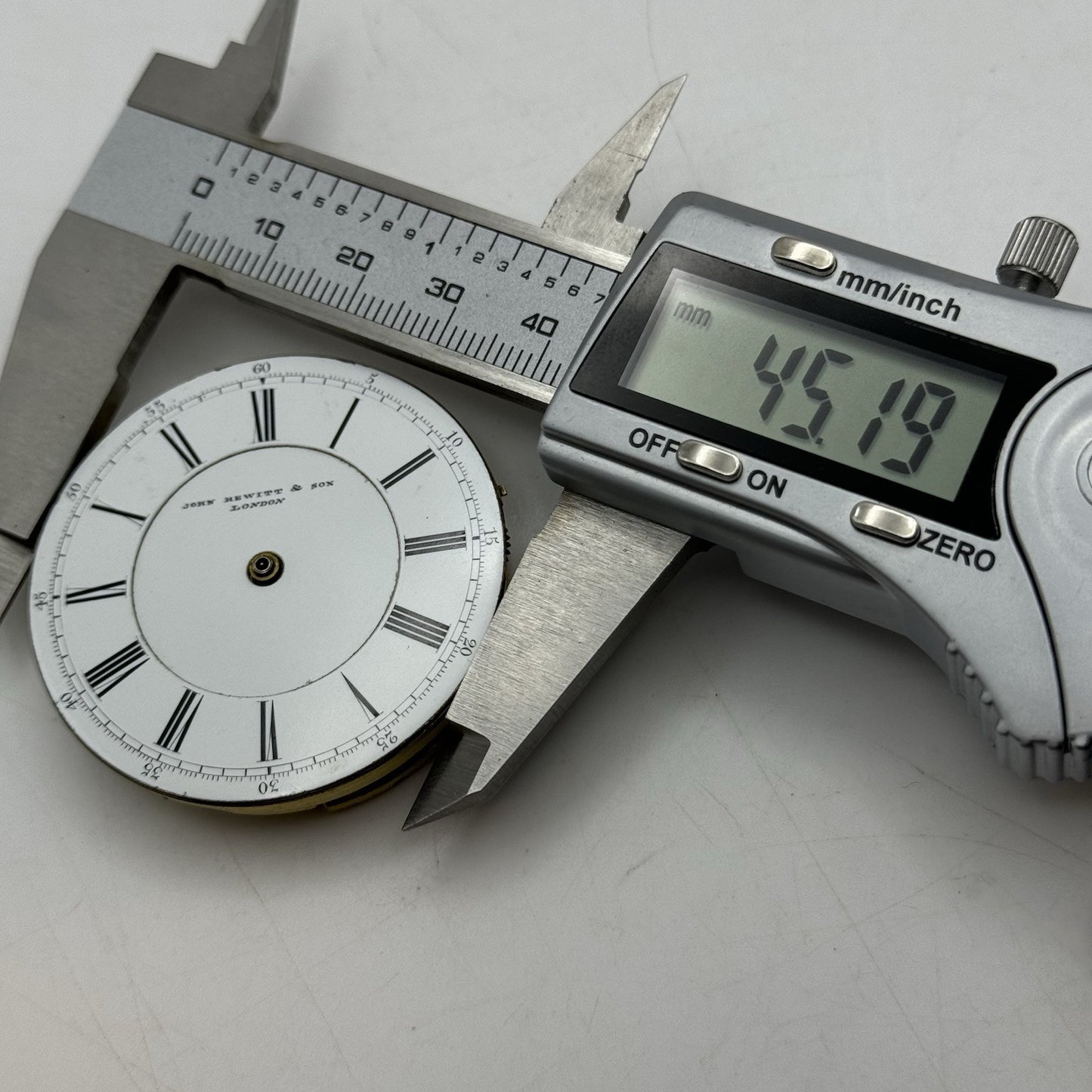 45mm Antique English Chronograph John Hewitt & Son Pocket Watch Movement - PARTS