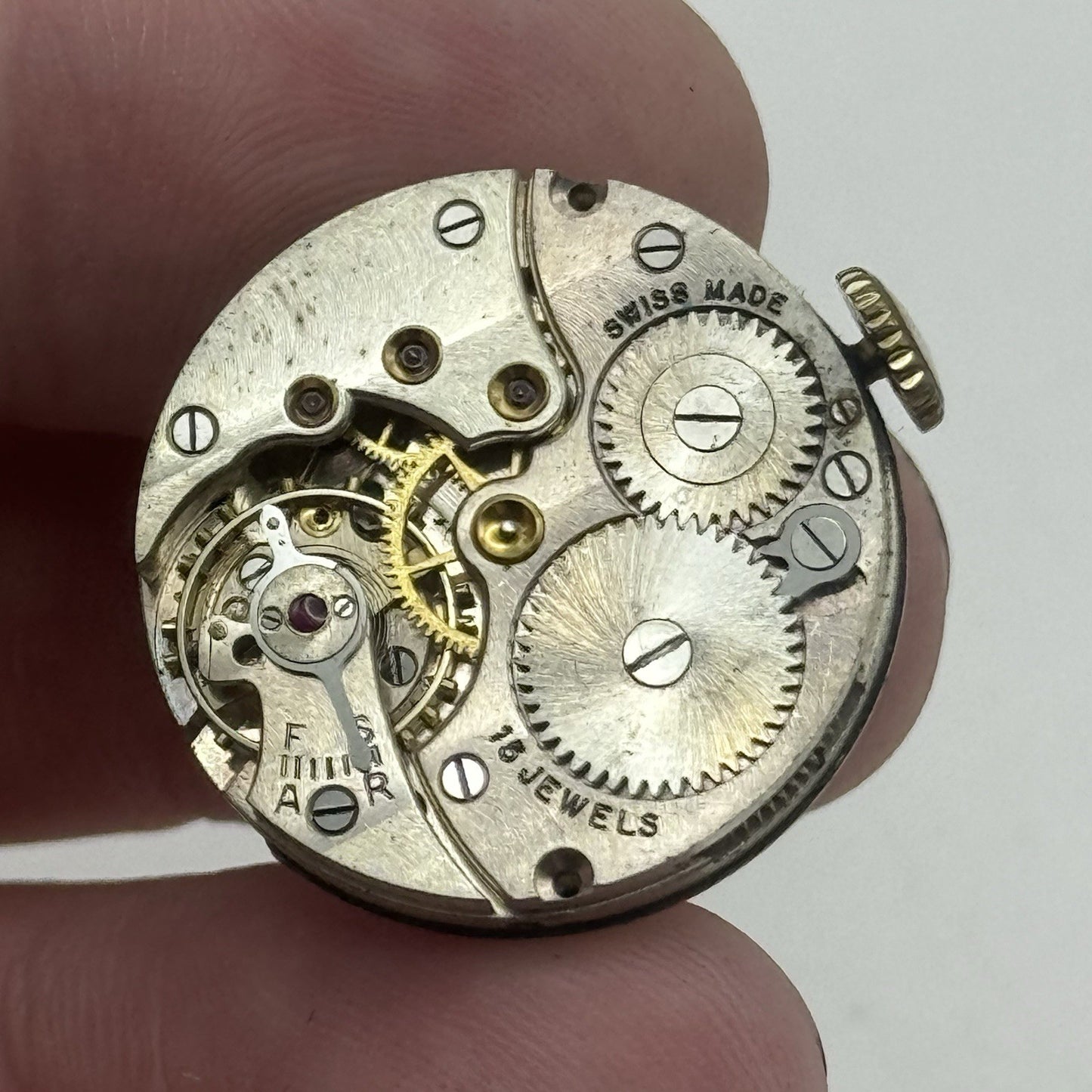 23.6mm Watches LTD Porcelain Dial Hands Watch Movement - Good Balance FOR PARTS