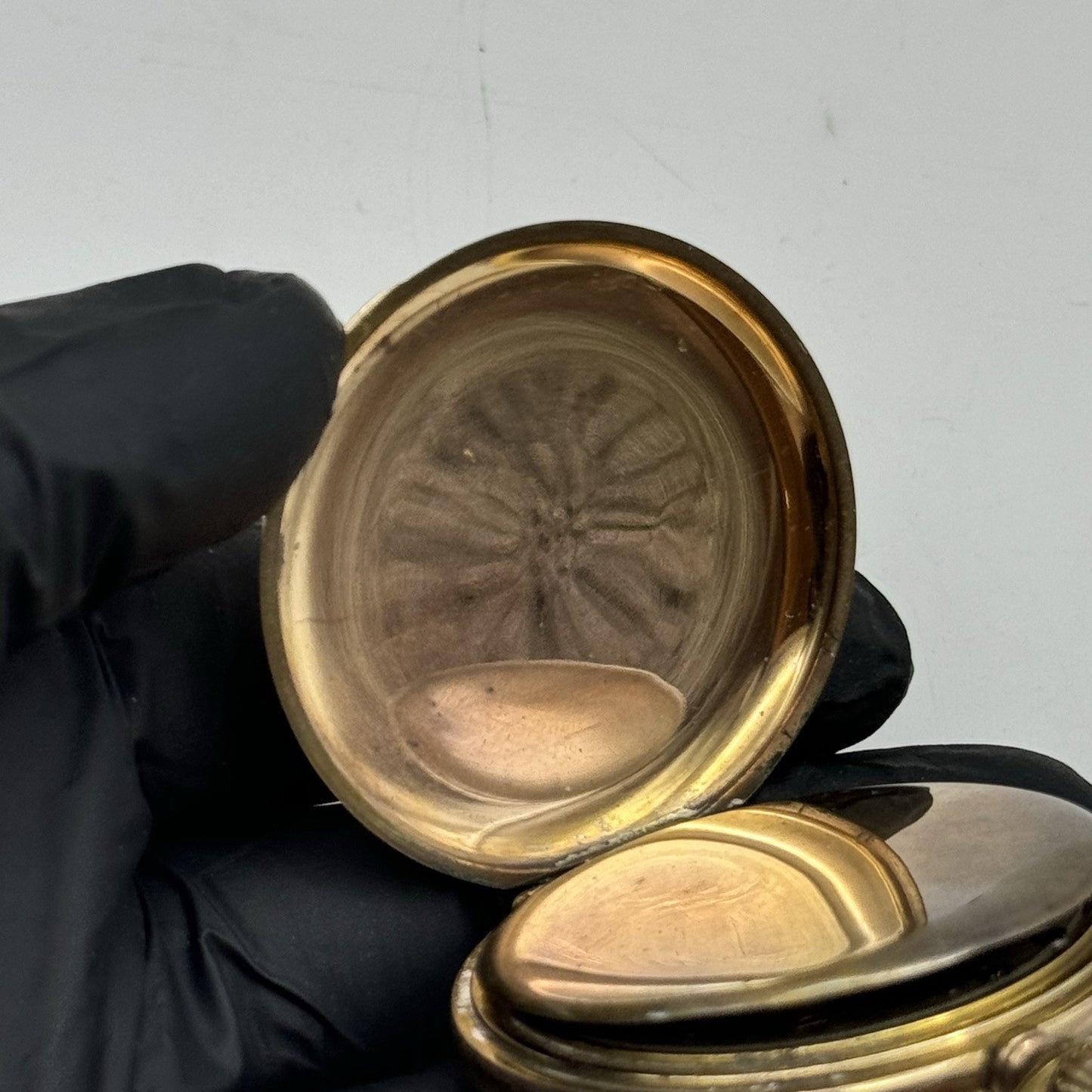 49mm WORKING Vintage Gold Filled Sub Seconds Open Face Pocket Watch & Box