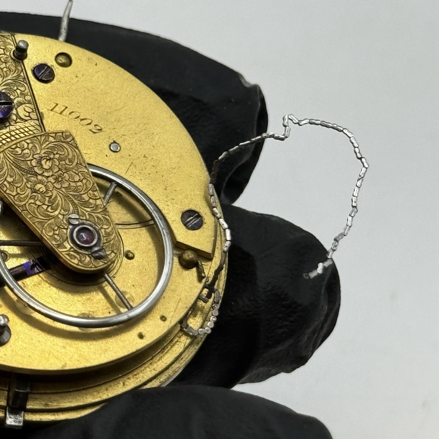 39.5mm Antique Key Wound Fusee Pocket Watch Movement - Broken Chain PARTS REPAIR