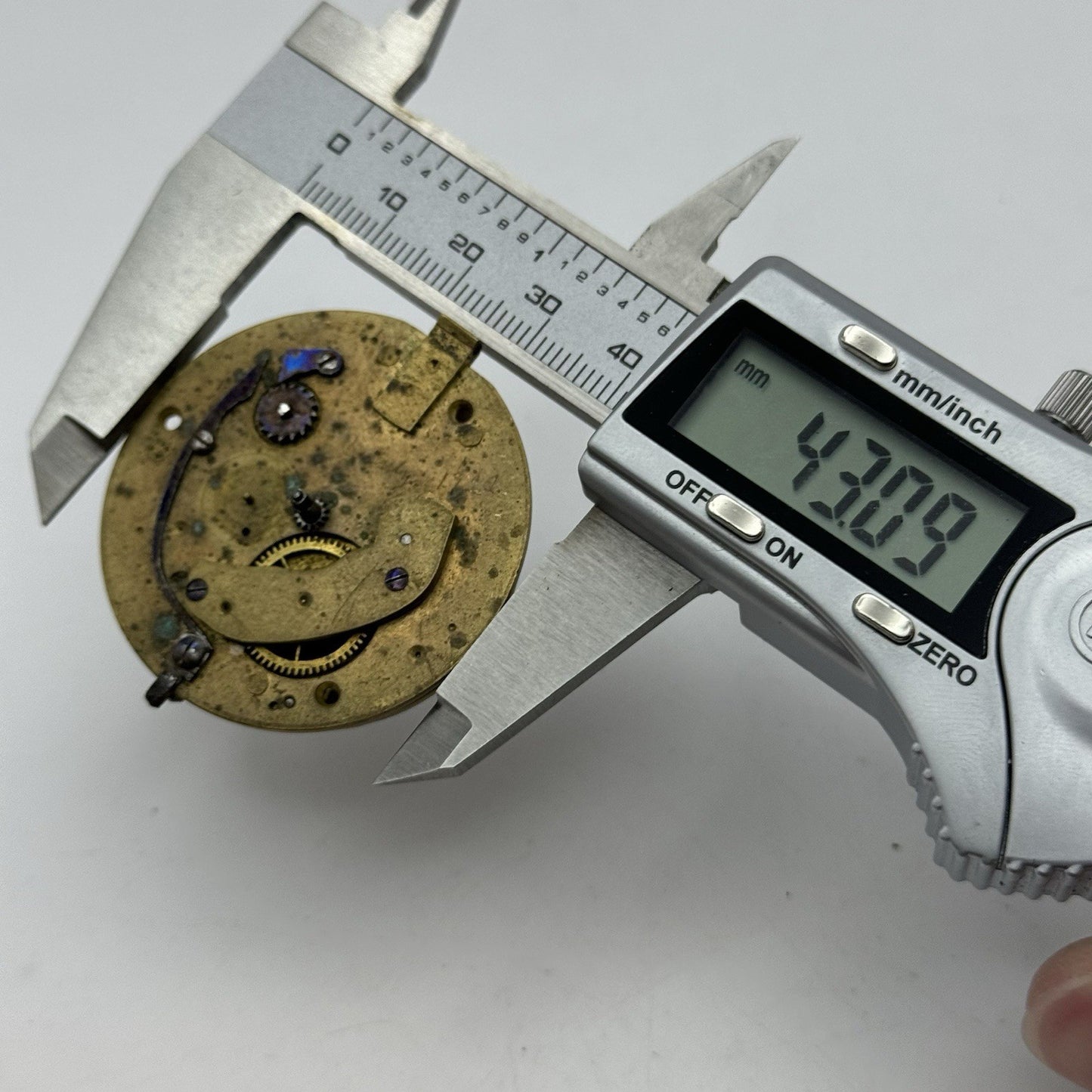 43mm Antique Fusee Pocket Watch Movement - Chain Missing PARTS REPAIR SPARES