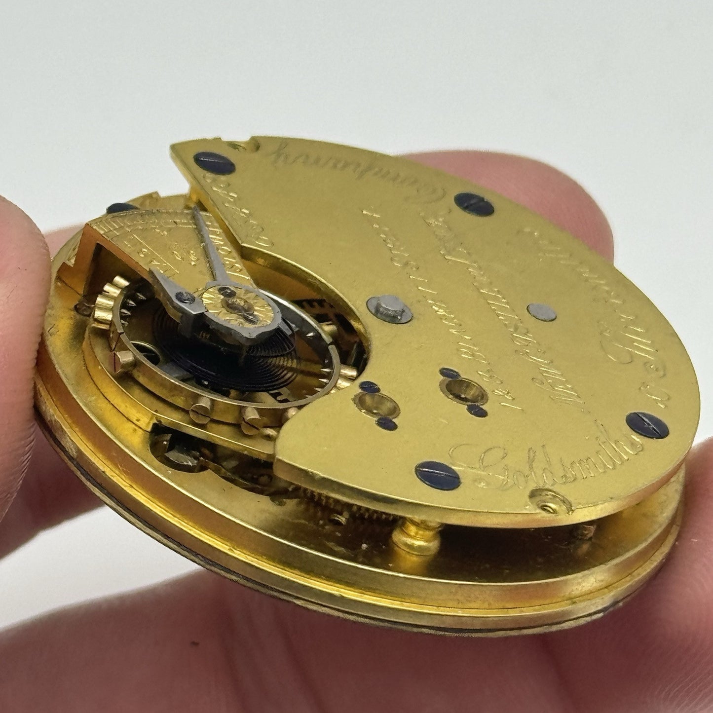 45mm Newcastle Goldsmiths & Silversmiths Company Pocket Watch Movement PROJECT