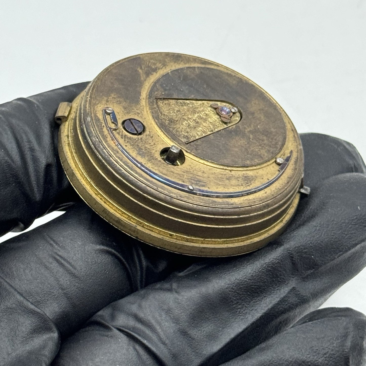 43.3mm Antique J Myers English Key Wound Fusee Pocket Watch Movement - PARTS