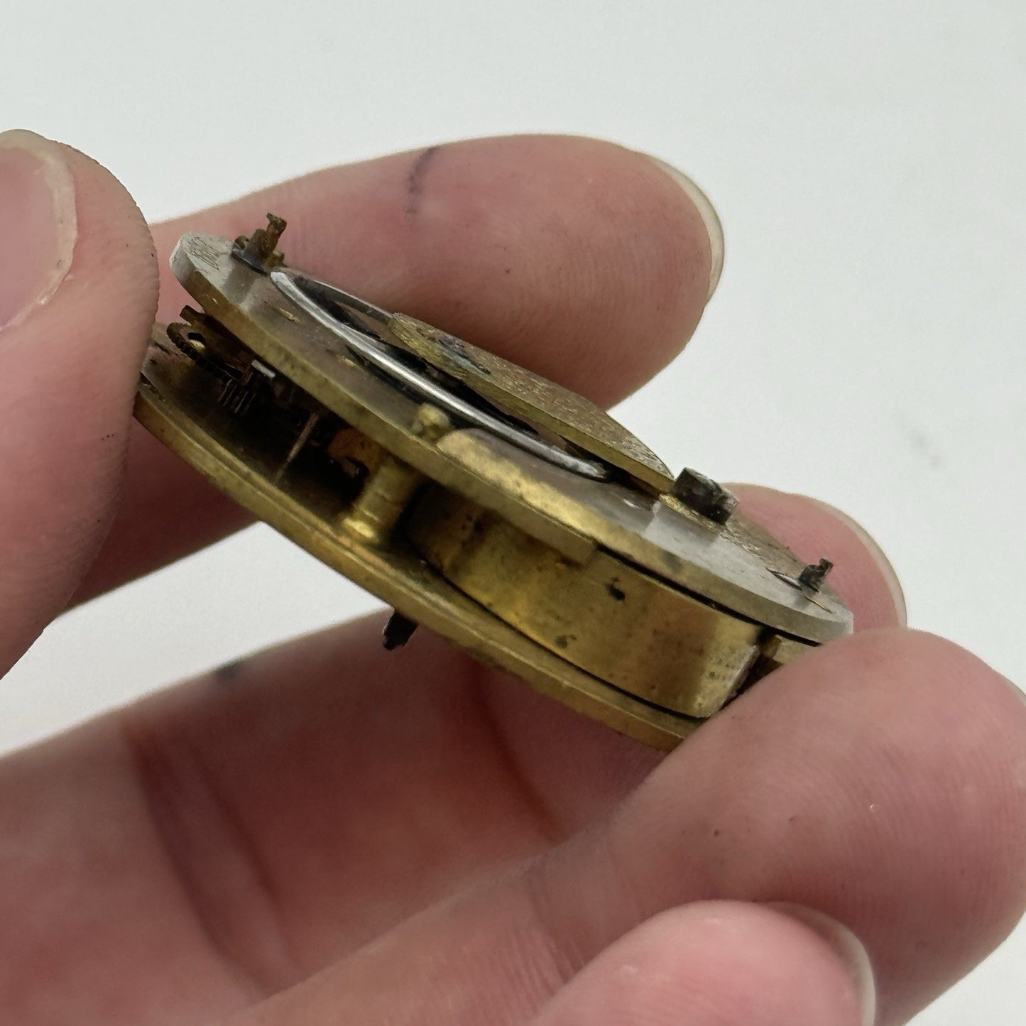 43mm Antique Fusee Pocket Watch Movement - Chain Missing PARTS REPAIR SPARES