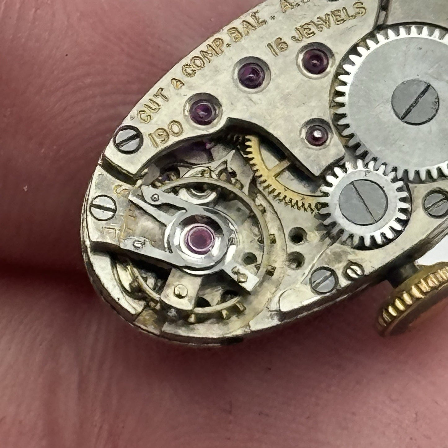 12.8mm Cut & Comb Bal A.I 190 Manual Wind Blue Indices Watch Movement FOR PARTS