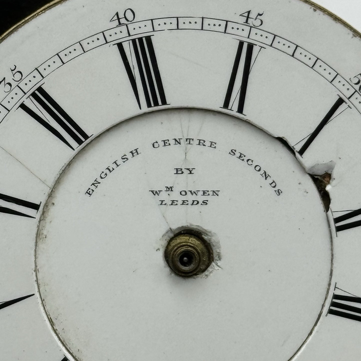49mm William Owen Leeds Centre Seconds Chronograph Pocket Watch Movement - PARTS