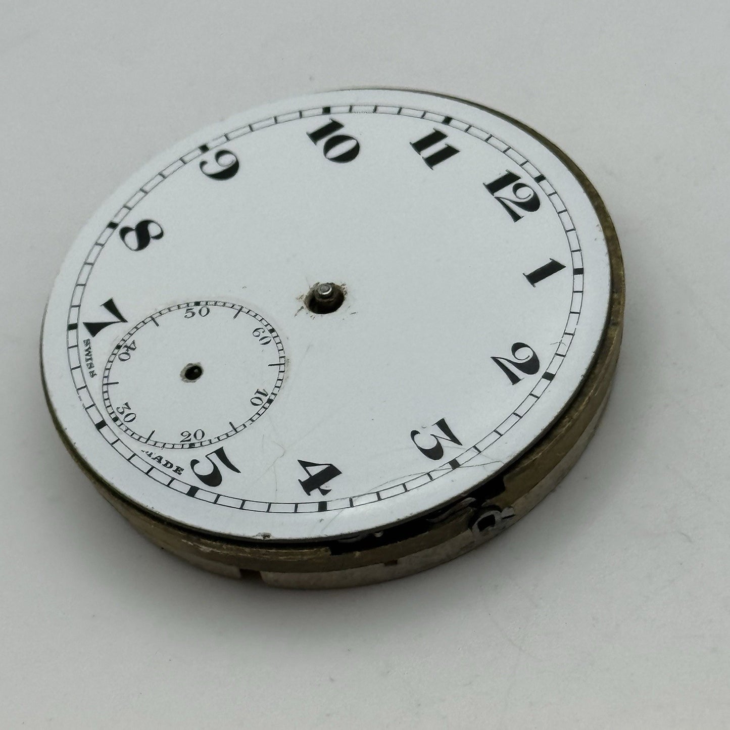 43.1mm Vintage Tegra 15 Jewels Good Balance Hunter Pocket Watch Movement PARTS
