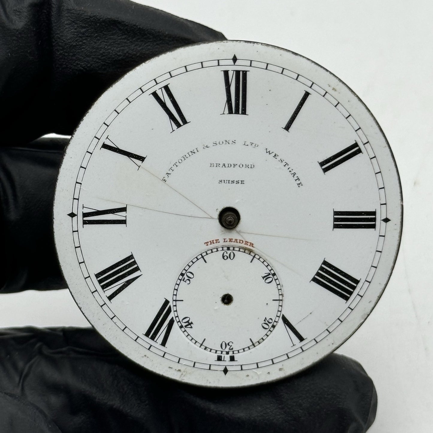 43.9mm Antique Fattorini & Sons Bradford The Leader Pocket Watch Movement PARTS