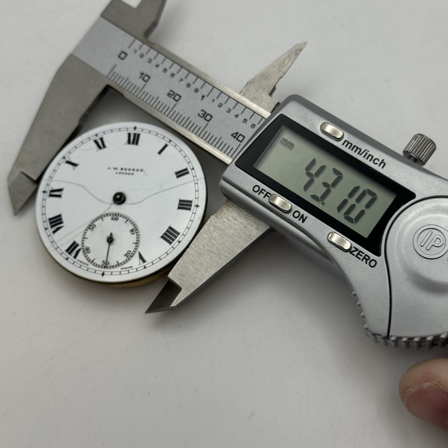 43.1mm J W Benson Ref 939a Manual Wind Swiss Pocket Watch Movement PARTS REPAIR