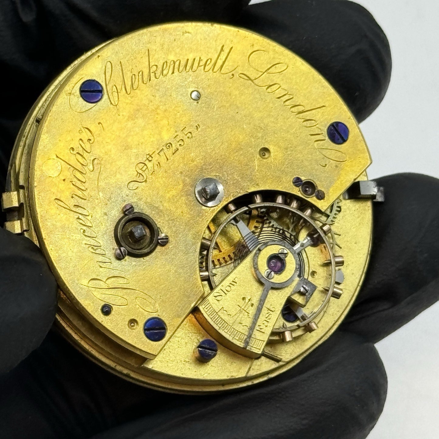 43mm Bracebridge Clerkenwell London High Grade Fusee Pocket Watch Movement PARTS