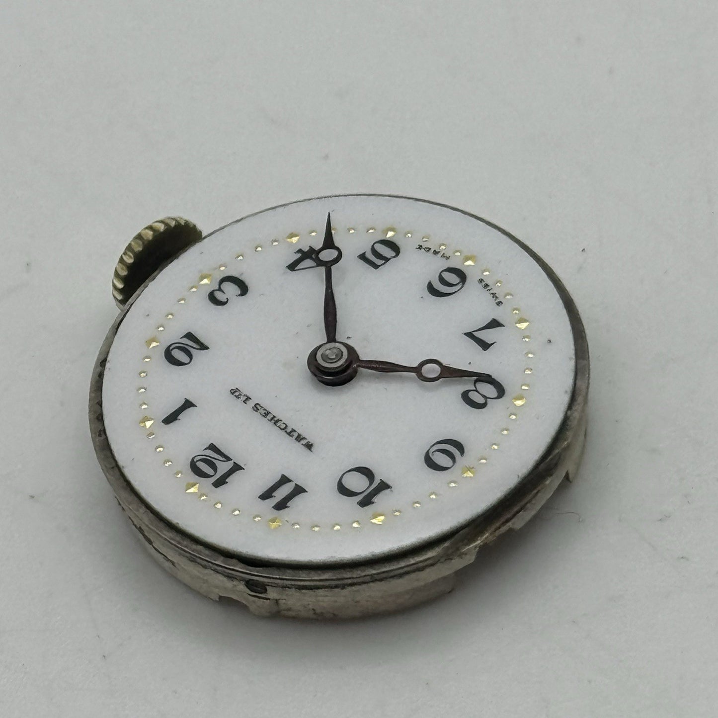 23.6mm Watches LTD Porcelain Dial Hands Watch Movement - Good Balance FOR PARTS