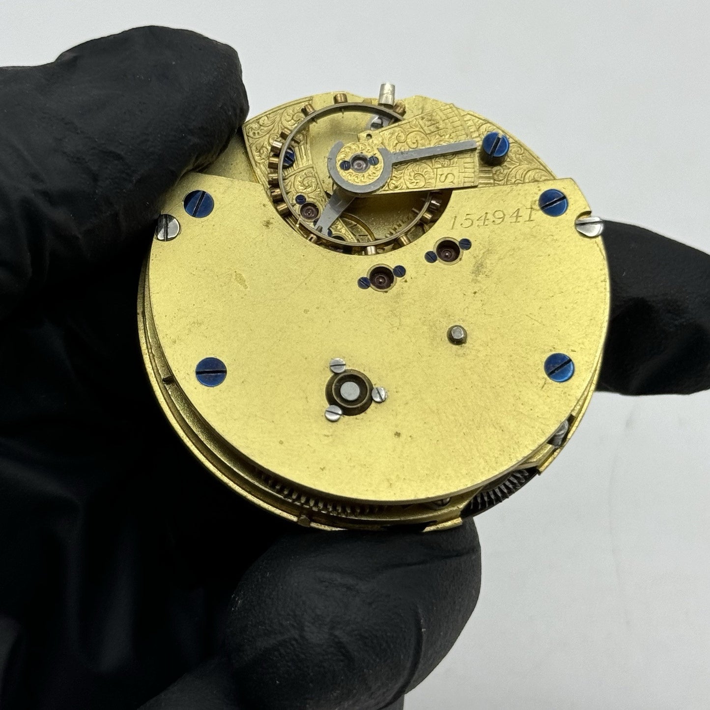 47.2mm Antique English Chronograph Pocket Watch Movement - PARTS REPAIR SPARES