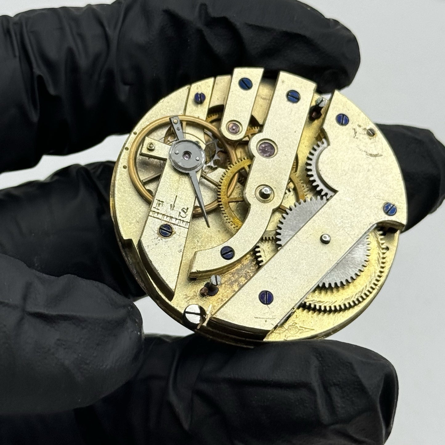 43.1mm Interesting Antique Pocket Watch Movement - Balance Intact PARTS REPAIR