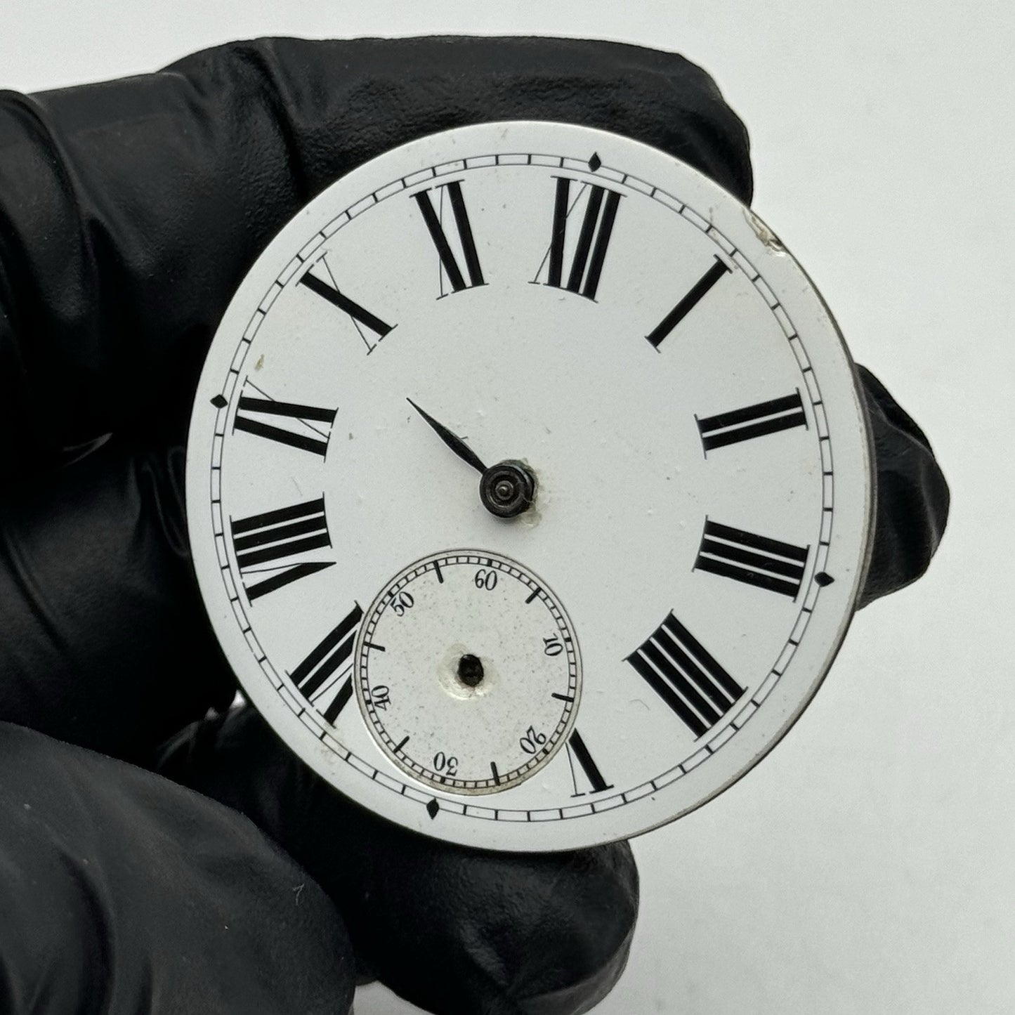 43.2mm Antique Key Wound Pocket Watch Movement - Roman Numerals PARTS REPAIR