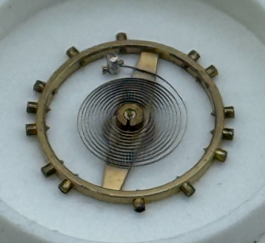 FHF 28 Balance Wheel Complete And Spring  10½’’’ 197 M Watch Movement Parts NOS