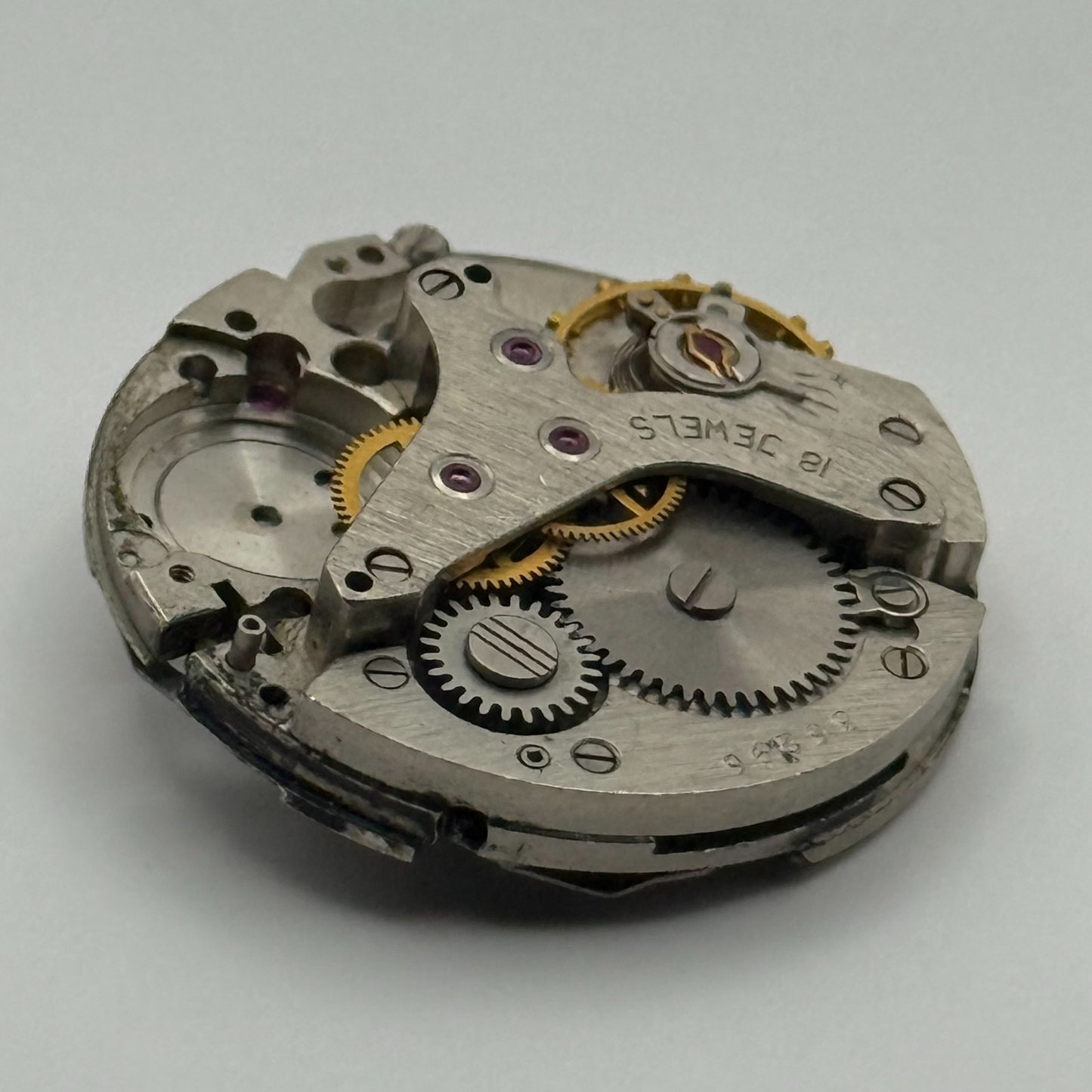 Soviet Poljot ? Alarm Watch Movement Manual Wind Vintage 18 Jewels Parts 26.6mm