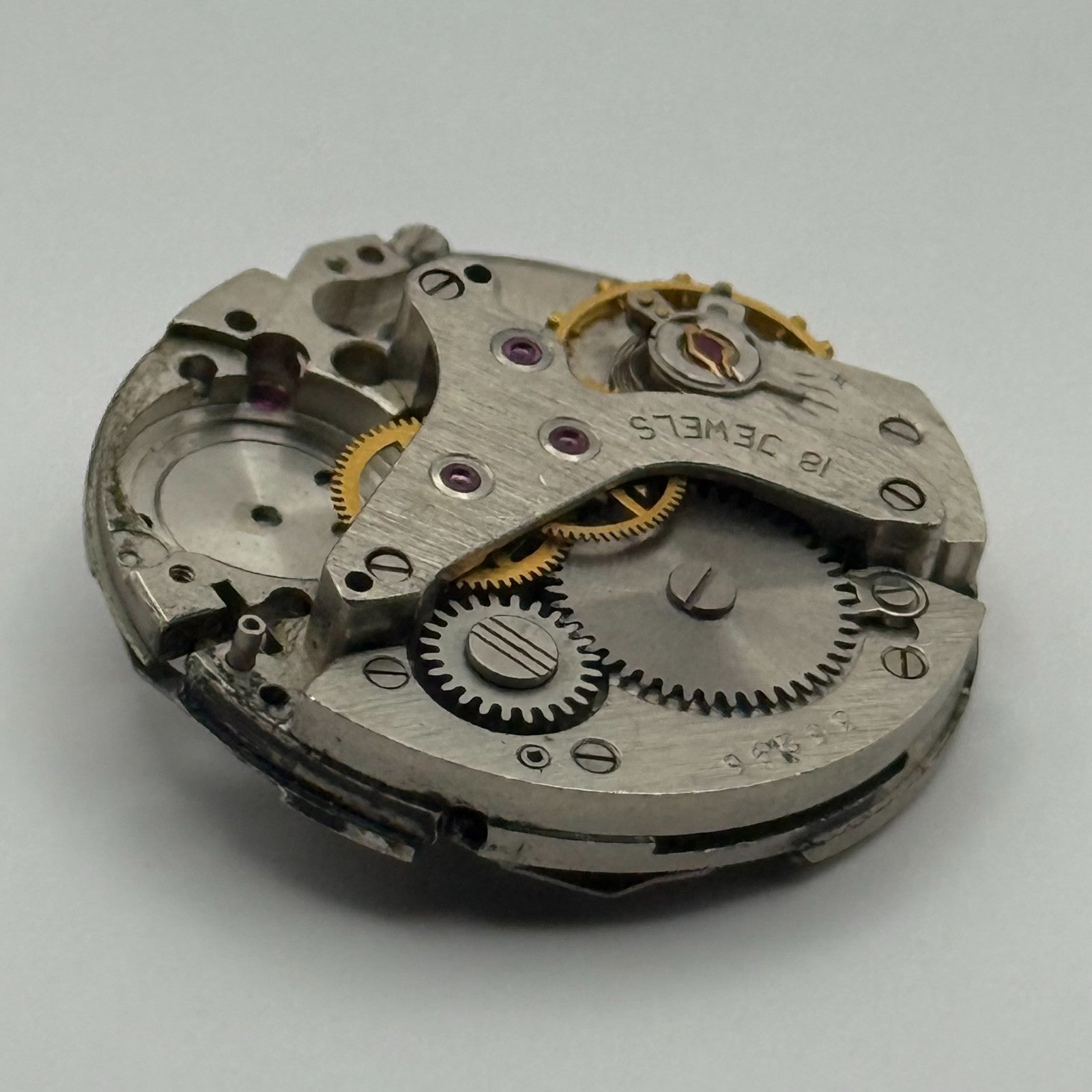 Soviet Poljot ? Alarm Watch Movement Manual Wind Vintage 18 Jewels Parts 26.6mm