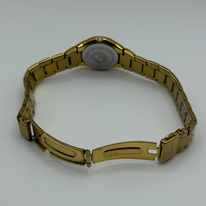 Lorus Ladies Quartz Watch Date Dial Gold Tone Bracelet Japan 24mm PARTS REPAIR