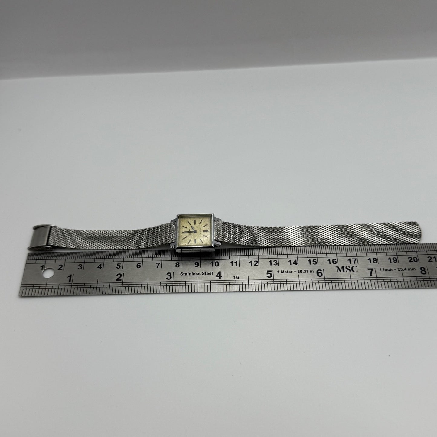 19mm Vintage Second 17 Jewels USSR Soviet Mesh Manual Wind Watch PARTS / REPAIR