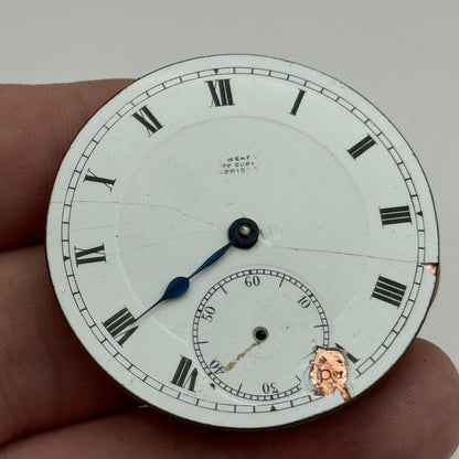 43mm Unidentified High Grade 17 Jewels Swiss Pocket Watch Movement PARTS