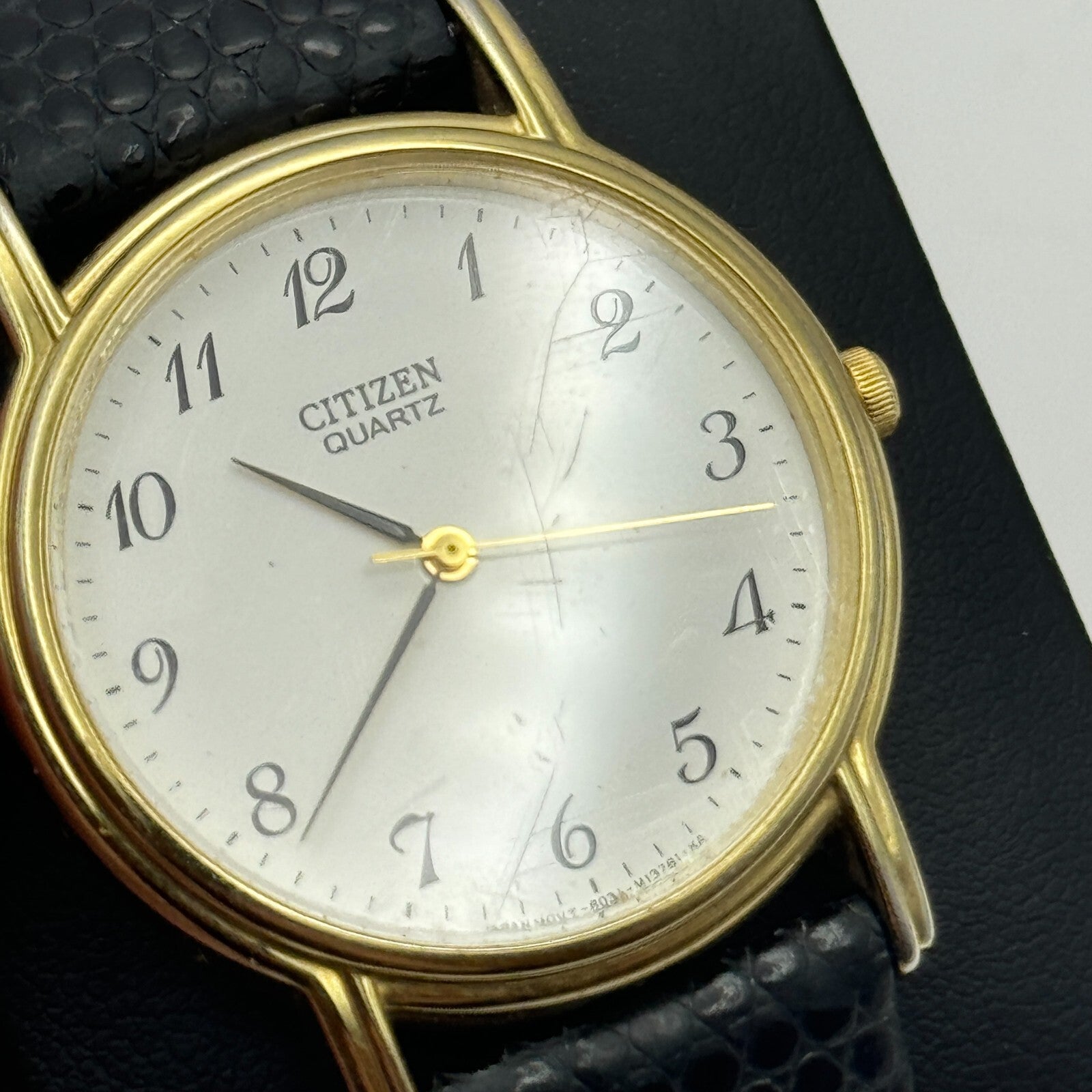 33mm Working Citizen 6031-S018161 White Dial Quartz Watch New Battery 8.5 Inches
