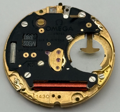 Omega 1430 Quartz Watch Movement 6 Jewels Swiss Vintage Parts Repair 23.8mm