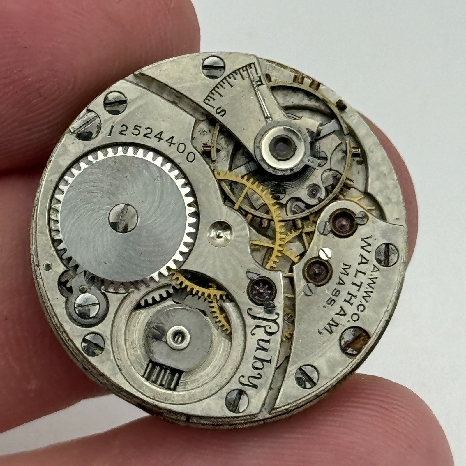 6/0s Men's Waltham Grade Ruby Model 1898 American Watch Movement PARTS SPARES