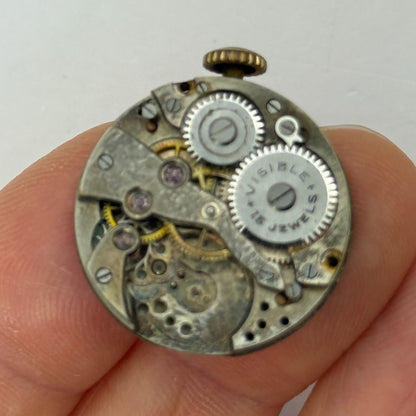 23.6mm Vintage Visible 15 Jewels Trench Watch Movement Manual Wind PARTS REPAIR