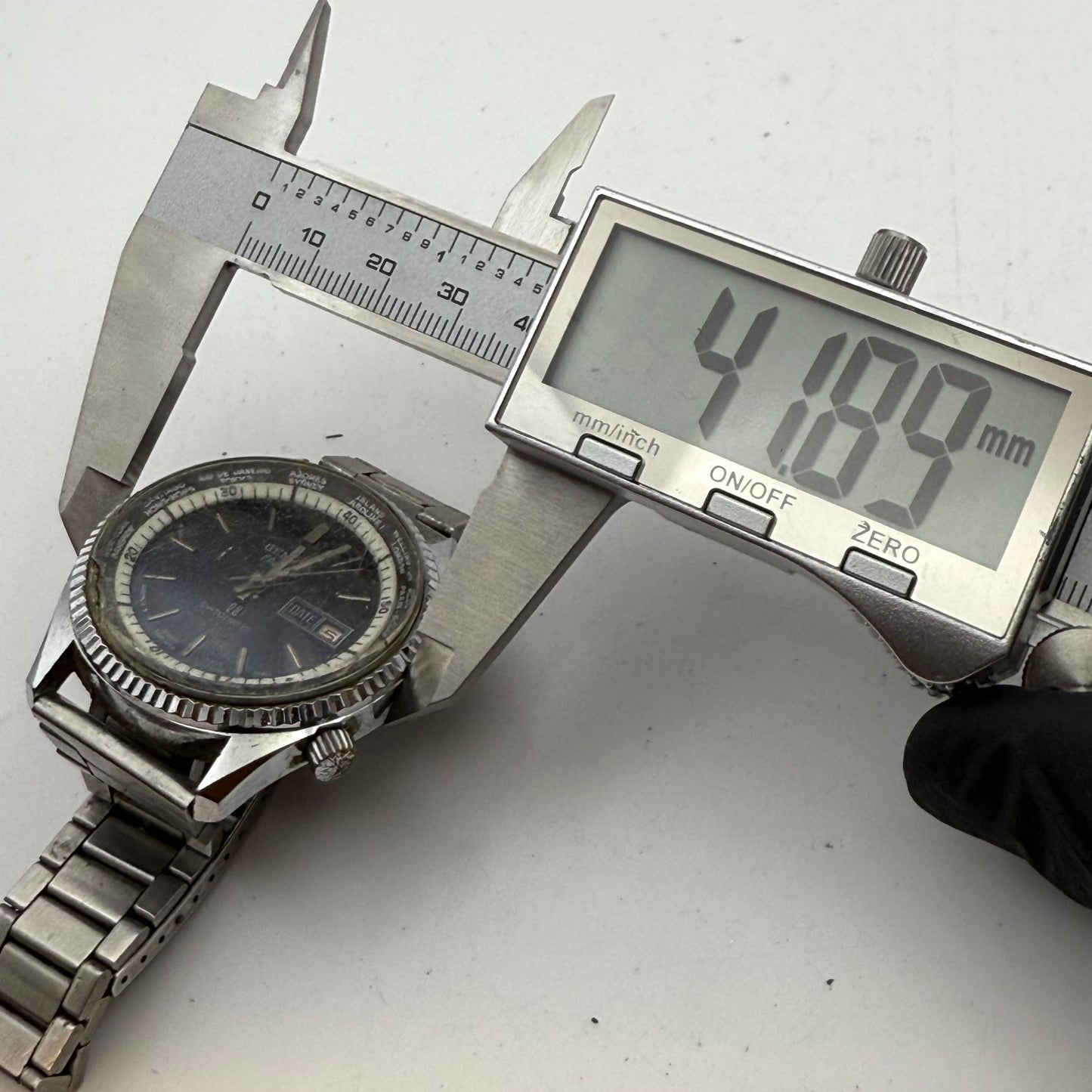 41mm Men’s Vintage Geneva Electra World Time Datomatic ES 55 Manual PARTS REPAIR