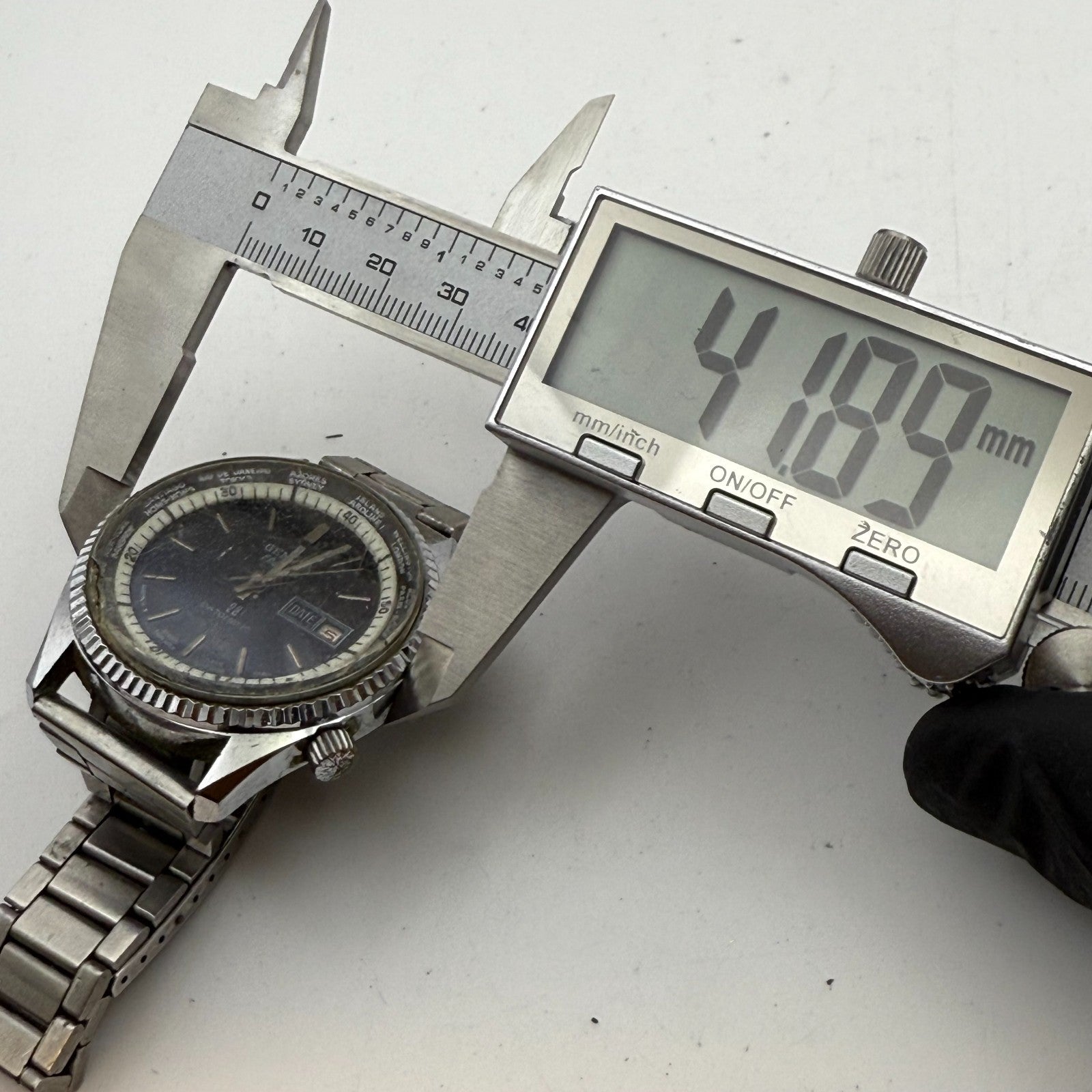 41mm Men’s Vintage Geneva Electra World Time Datomatic ES 55 Manual PARTS REPAIR