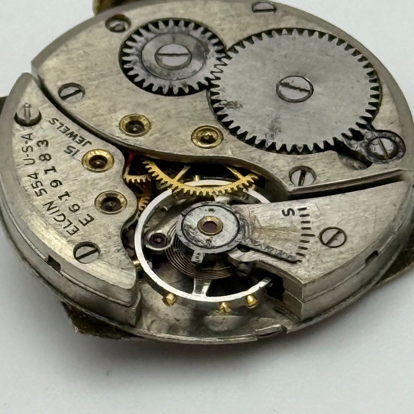 1942 Vintage 8/0s Elgin 554 Model 7 American Watch Movement PARTS REPAIR SPARES