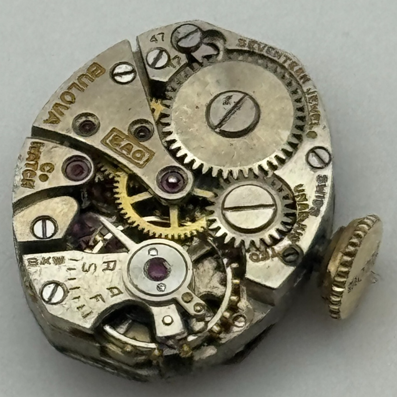 12.8mm Bulova Ladies 5AC Manual Wind Swiss 17 Jewels Watch Movement PARTS SPARES