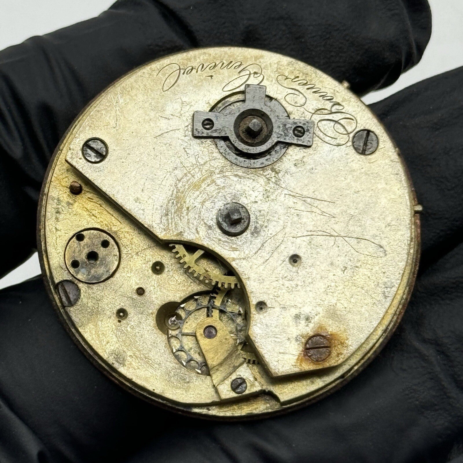 39.5mm Manual Wind Bauer Geneve No Balance Pocket Watch Movement FOR PARTS