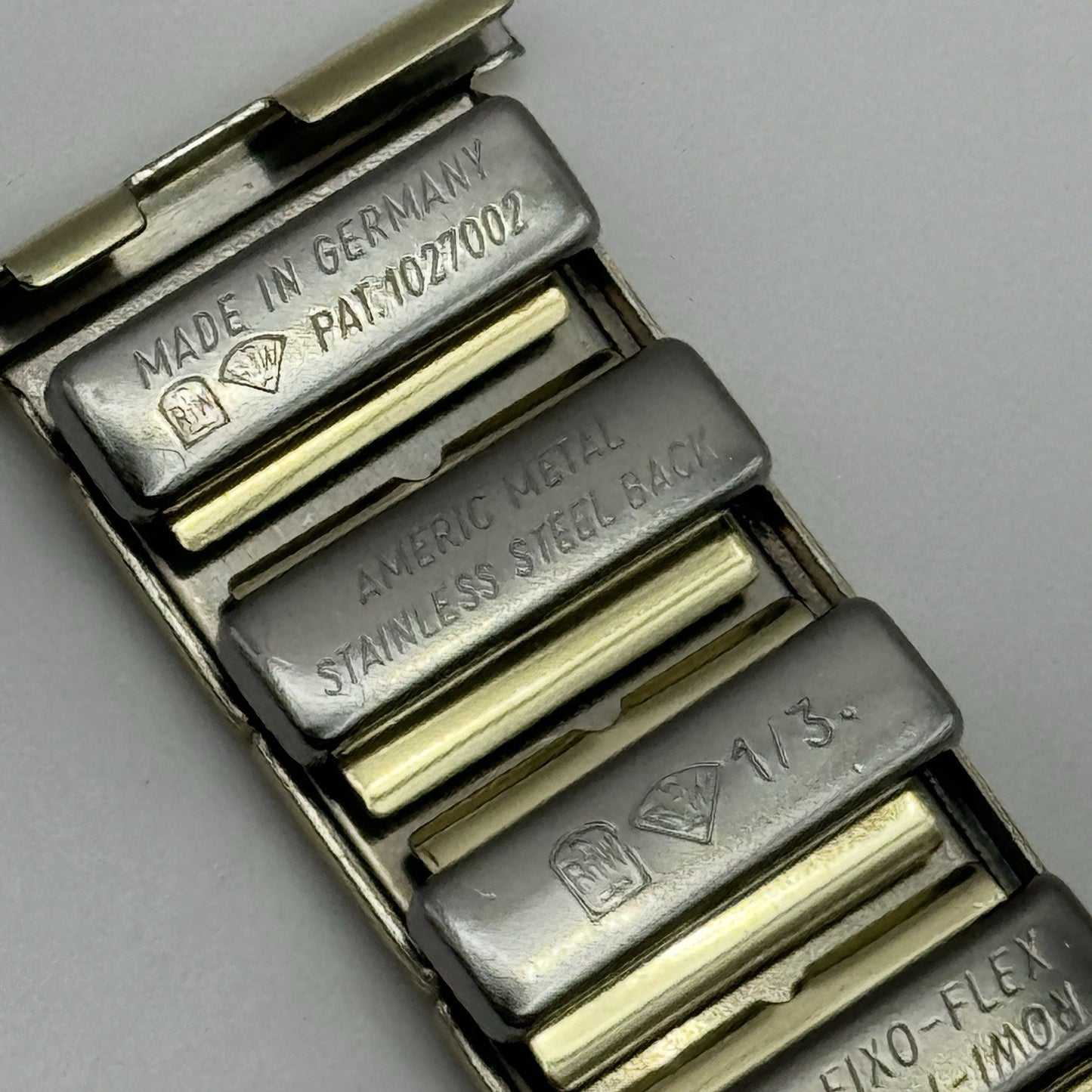 20mm Lug Rowi Fixo Flex Vintage New Old Stock NOS Expandable Strap Red Gold