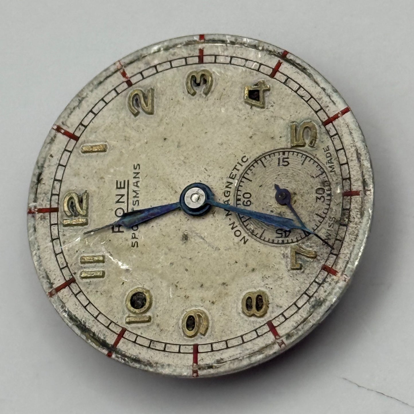 FHF 70 Rone Sportsmans 1046 Watch Movement Manual Wind Vintage Parts 23.5mm