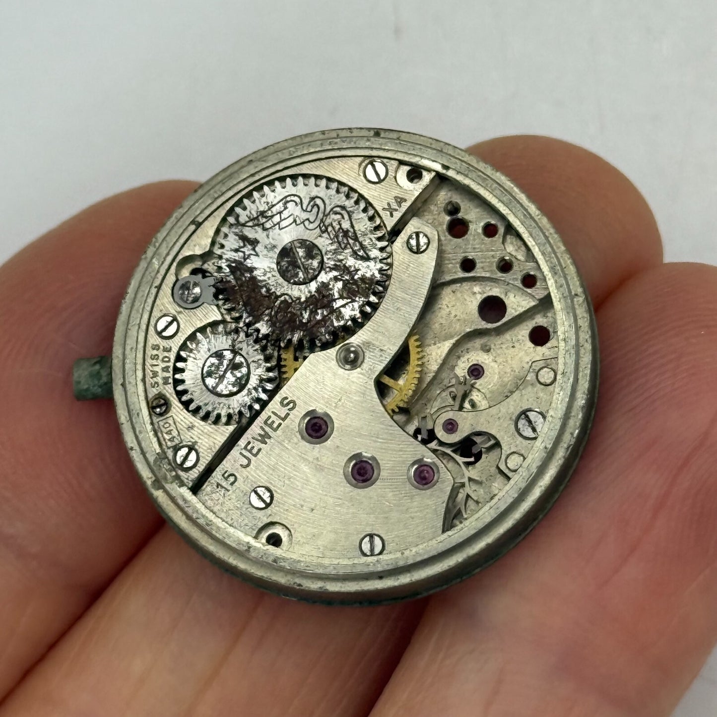 26.9mm Vintage AS 984 Swiss 15 Jewels Manual Wind Watch Movement PARTS REPAIR