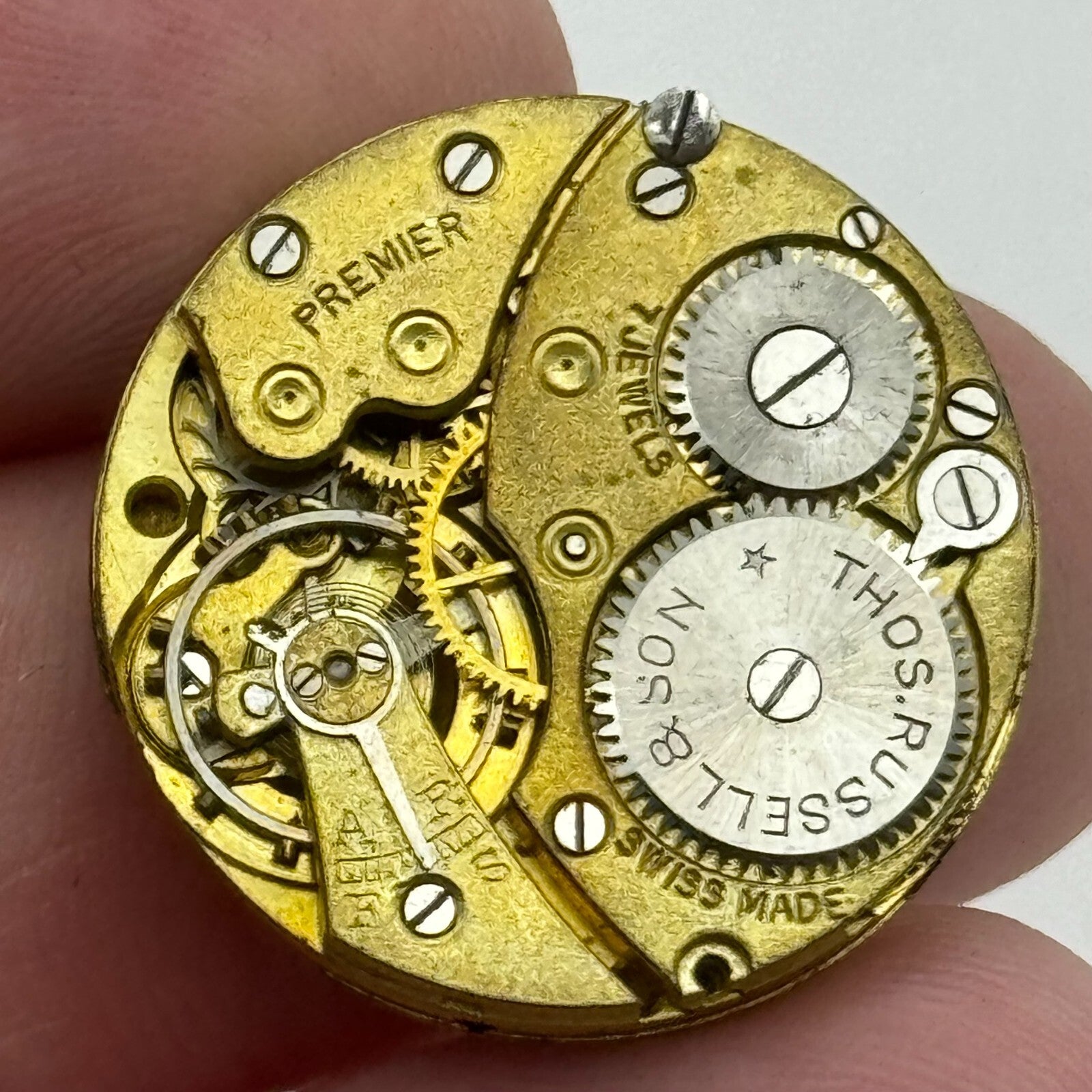 23.6mm Thomas Russell & Son Premier Balance Intact Watch Movement Vintage PARTS