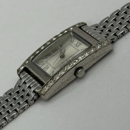 20mm Working Ladies M&S Silver Tone Jewelled Quartz Watch Broken Strap