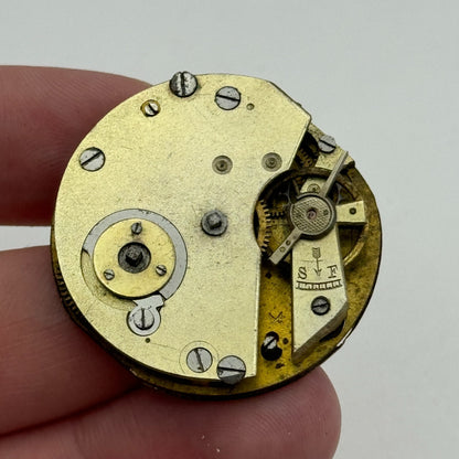 35.4mm Antique Unidentified Key Wound Pocket Watch Movement PARTS REPAIR SPARES