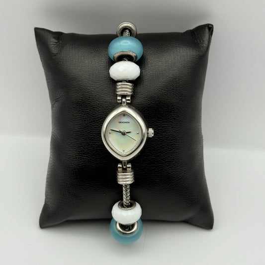 Sekonda Ladies Quartz Watch MOP Dial Beaded Design Bracelet Japan Working 20mm