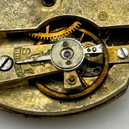 35.9mm Antique Interesting Key Wound Pocket Watch Movement PARTS REPAIR SPARES